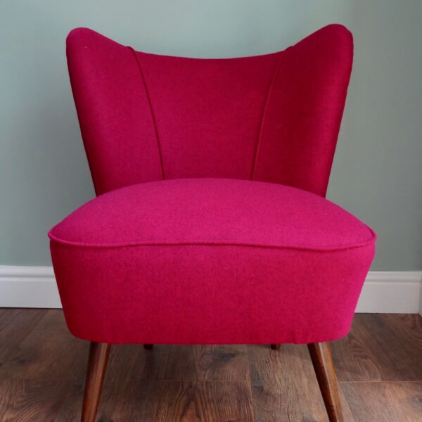 Sarah Parry Design, Reupholstered Vintage 1950's Pink Cocktail Chair