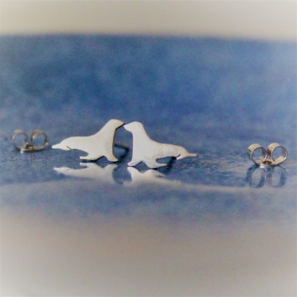 Shine On, Small Sterling Silver Seal Earrings