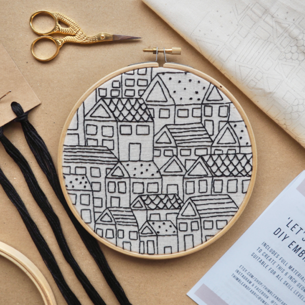 Let's Stay Home DIY Hand Embroidery Kit for Beginners