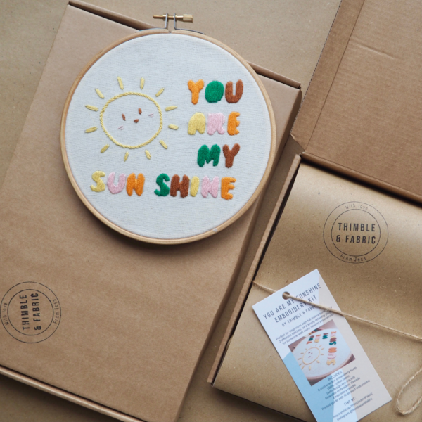 You Are My Sun Shine DIY Hand Embroidery Kit for Beginners