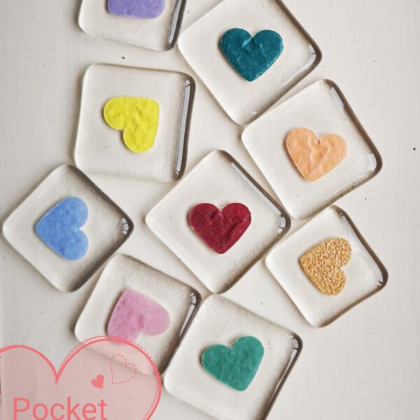 Fused Glass Family Pocket Heart