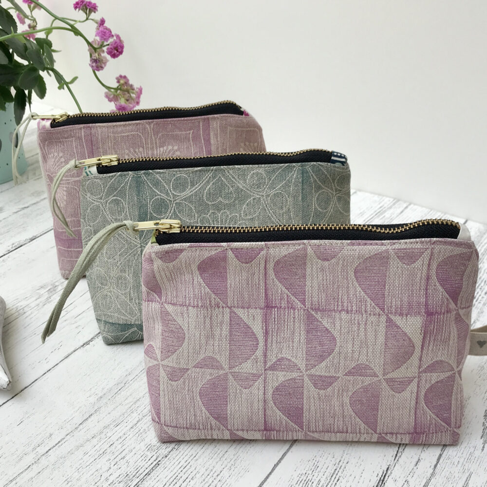Cushie Doo Textiles Hand Printed Cosmetic Bags