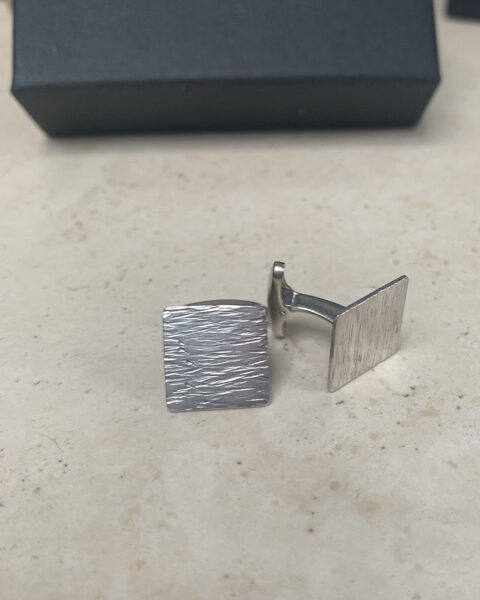 Sparkle by Faith, sterling silver textured square cuff links