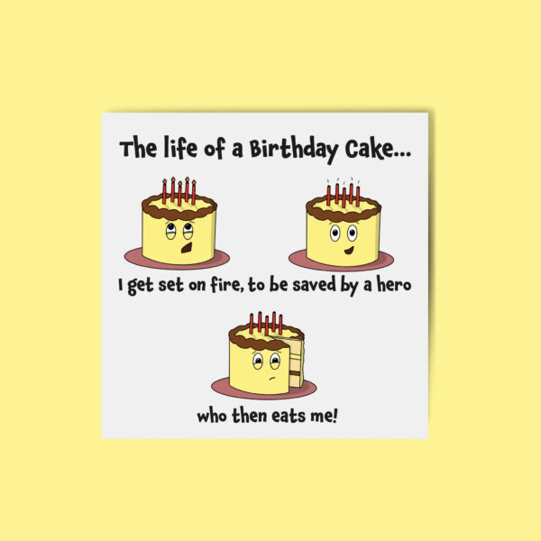 Funny birthday cake card
