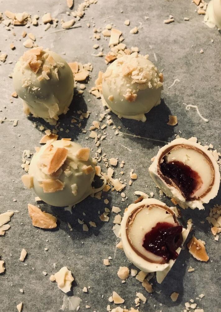 Chocolate truffles, by cocoa drop