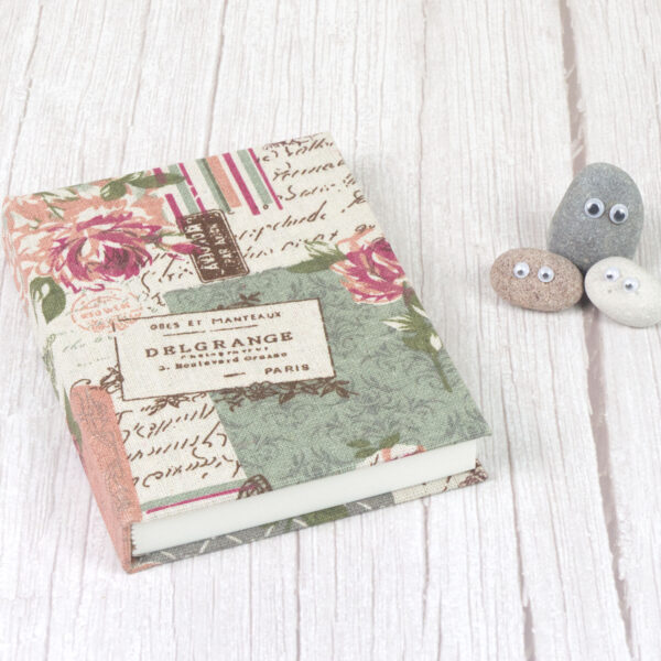 pebblepeoplepaper, A6 Vintage Style Watercolour Sketchbook with Floral Design and Fabric Cover