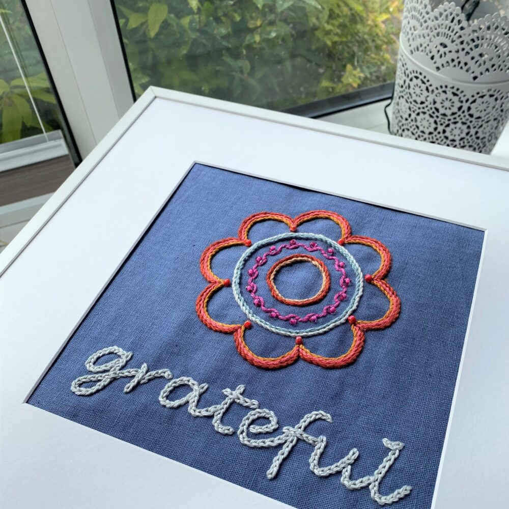 AdaBrown Designs Embroidered wall art.
