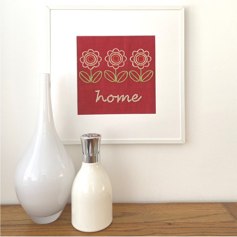 AdaBrown Designs Embroidered wall art.