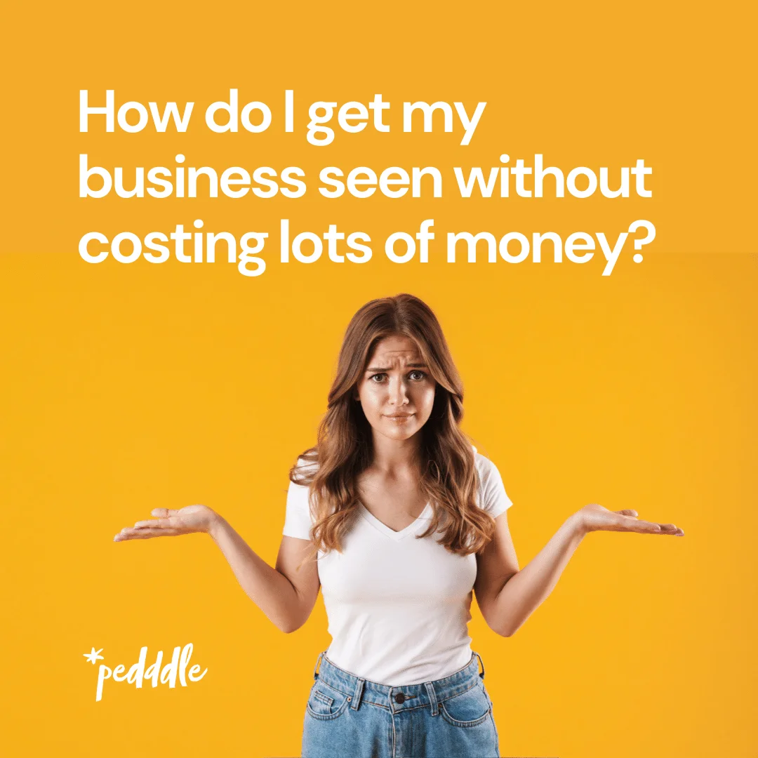 Visibility hacks for small businesses - confused girl on yellow background