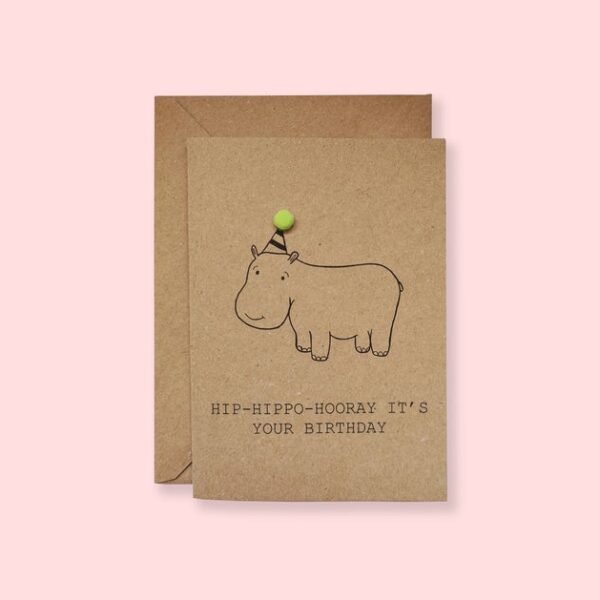 Hippo pun birthday card