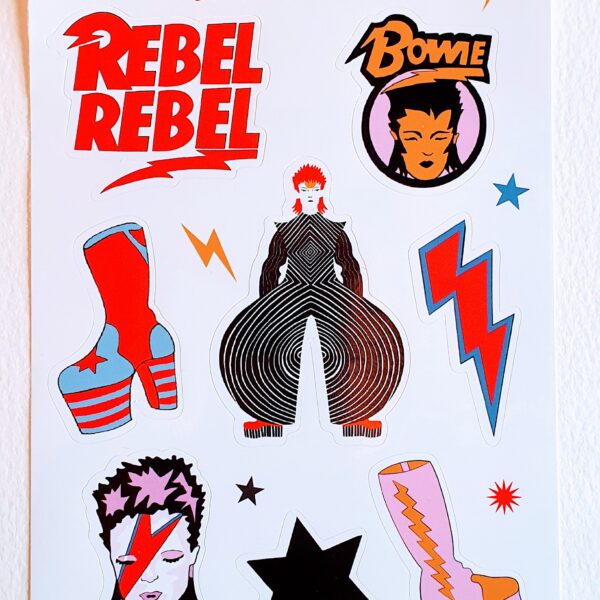 Mushypeadesign Bowie Stickers with 8 individual stickers