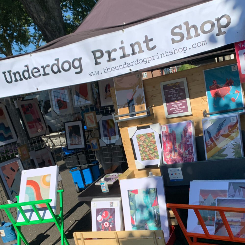 The Underdog Print Shop Stall at Chorlton Makers Market