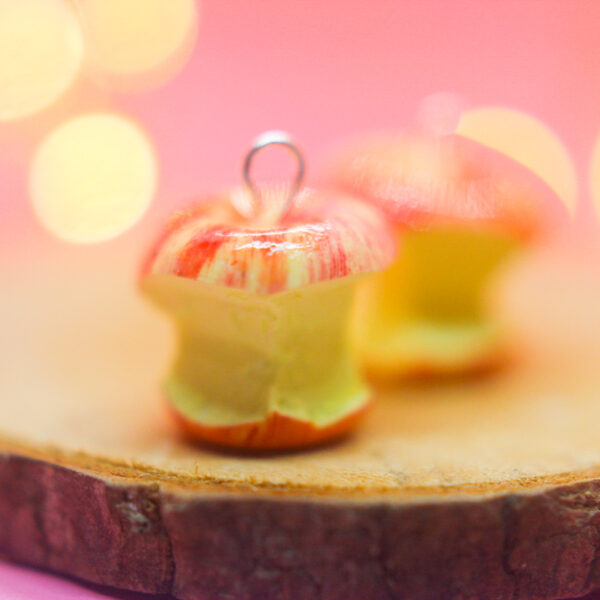 Petite Clay Patisserie Handmade Polymer Clay Apple Core Charm