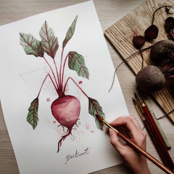 Beetroot made with beetroot "ink"