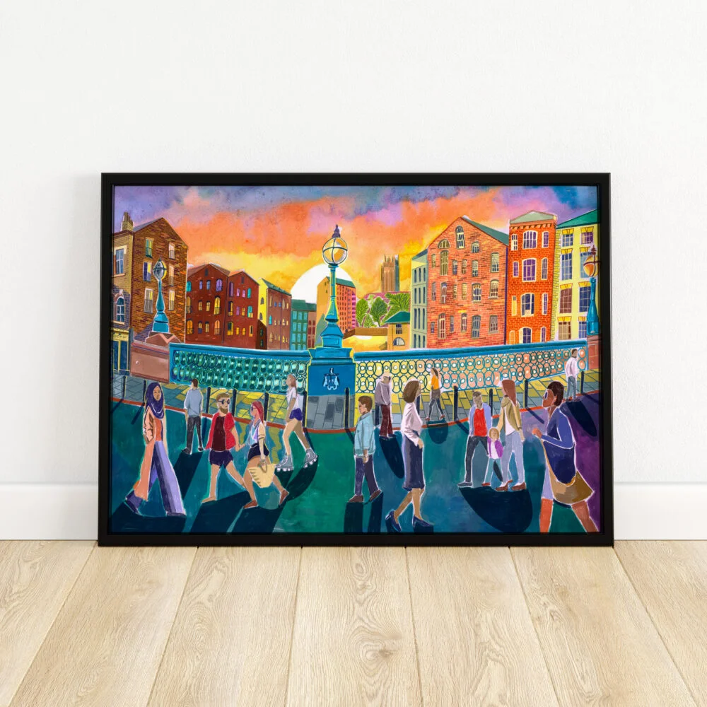 Zacrosso, Leeds Artwork Print , Leeds Bridge, Lower Briggate