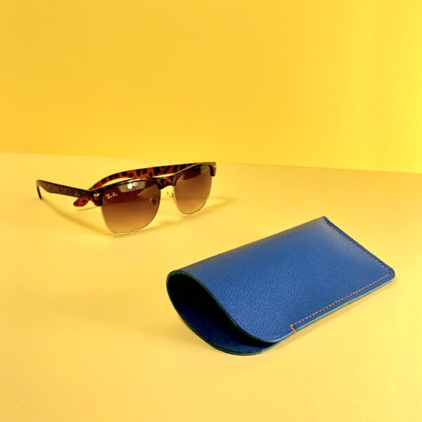 Paulo Vulpes atelier glasses case Ibiza blue leather sunglasses deadstock handsewn