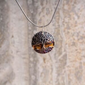 JaqAndSon Jewellery The Tree of Life Patinated Sterling Silver Necklace