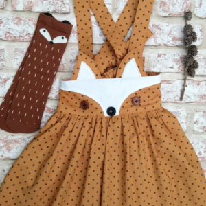 Nola-rosa Handmade Childrens Clothing, Autumnal Polka Dot Fox Kid's Dress