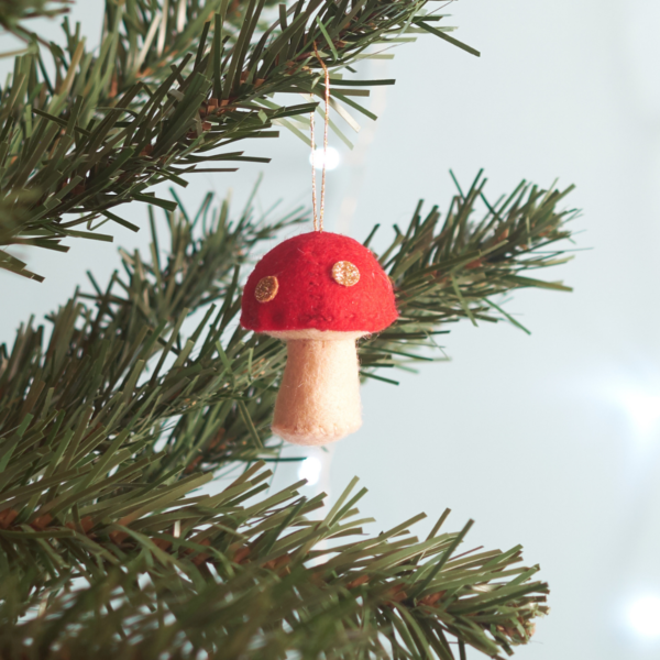 Red toadstool hanging decoration