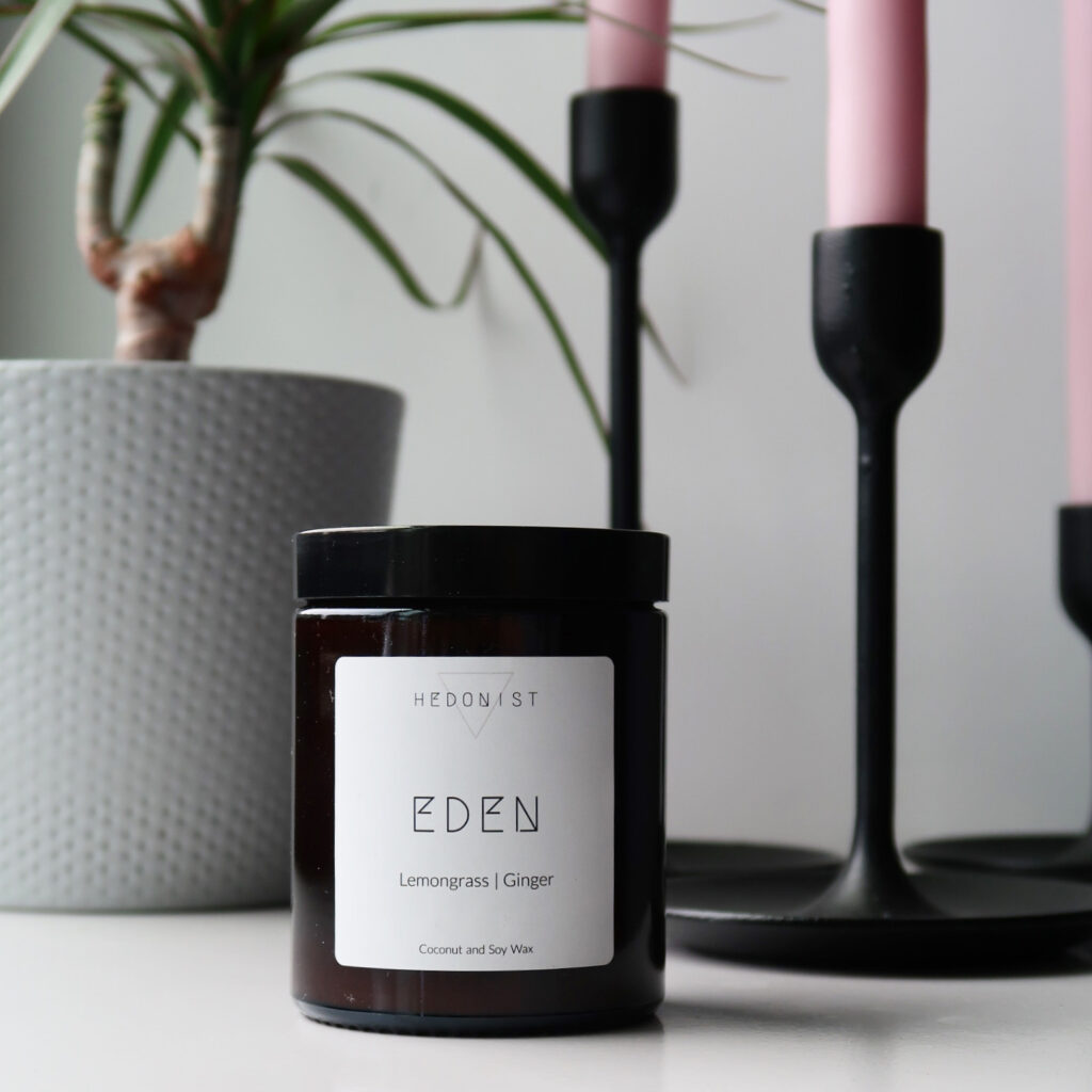 Hedonist Self Care, Eden Lemongrass and Ginger Scented Candle