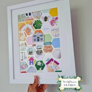 New Home Card Collage Keepsake in Frame