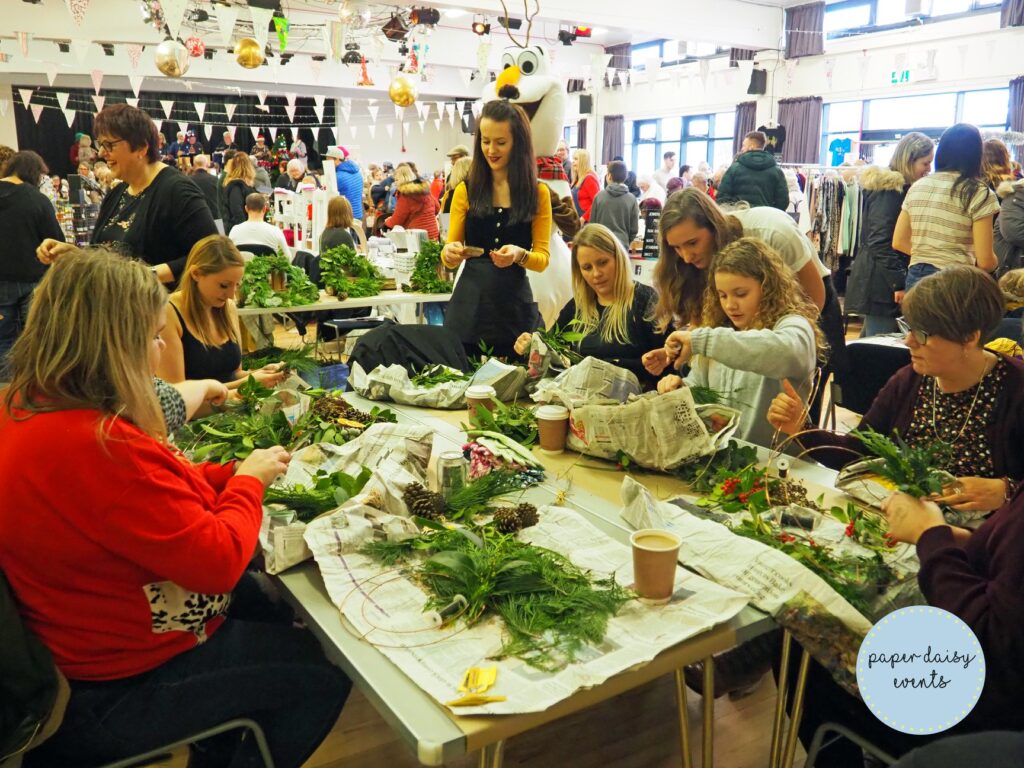 wreath workshop Christmas Makers Fair Shoreham Paper Daisy Events