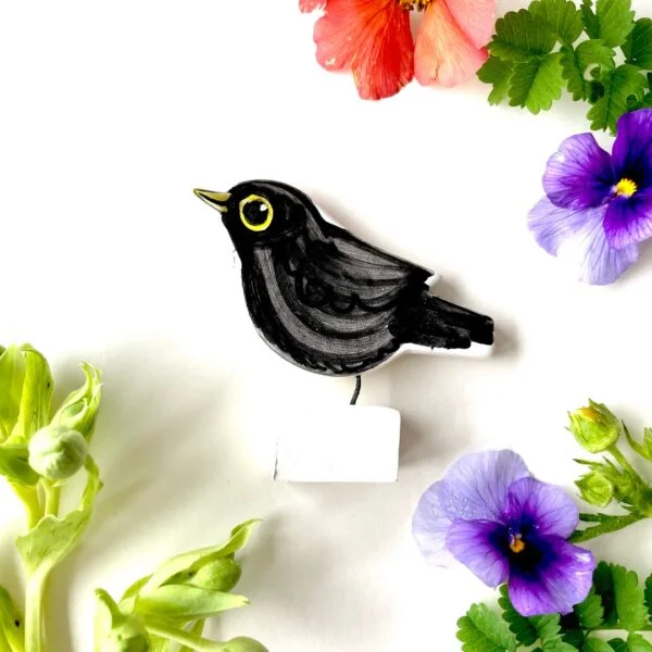 Blackbird pottery ornament Louise Crookenden-Johnson ceramics