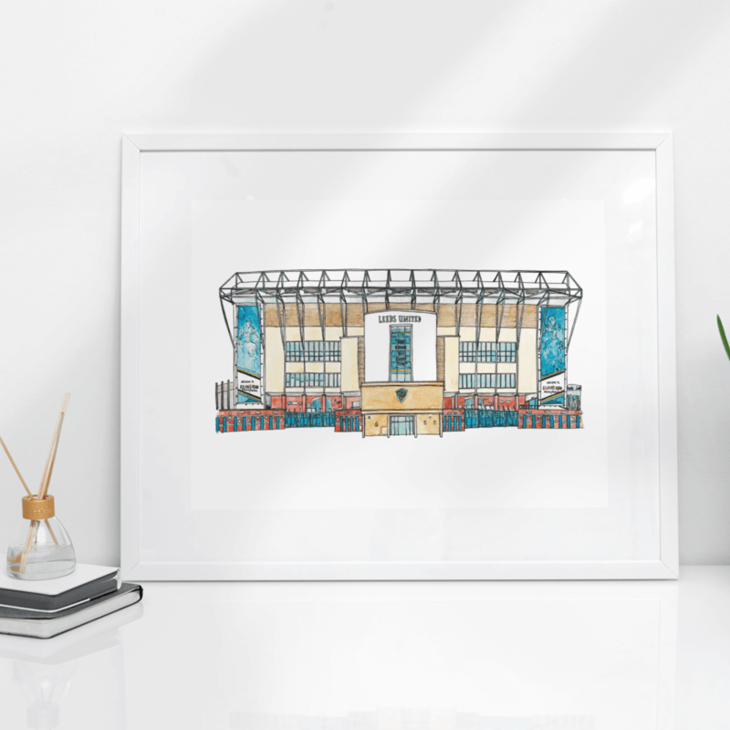 Jessica Sian Illustration Leeds United Stadium Print of Elland Road