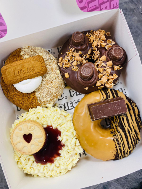 A tray of artisan donuts