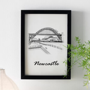 Illustrated Fineliner Print of Newcastle