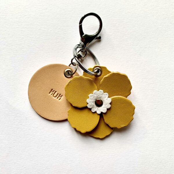Laura Jessica Design, Yellow Leather flower keyring