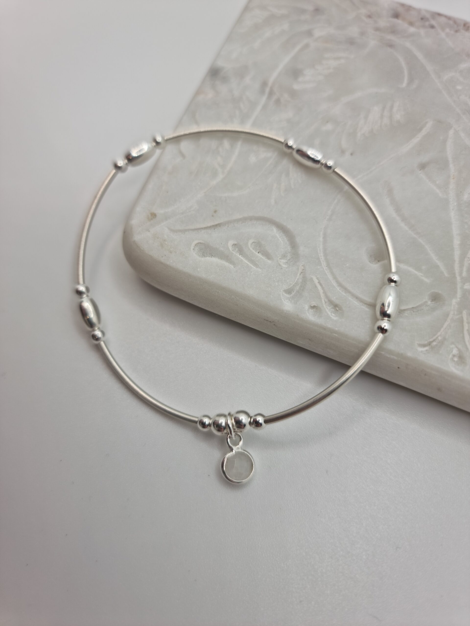 sterling silver moonstone bracelet, pare de bijoux