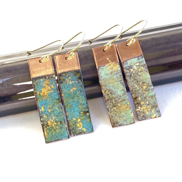 ripple-enamel-seascape-blue-green-rectangle-drop-earrings-katie-johnston-jewellery