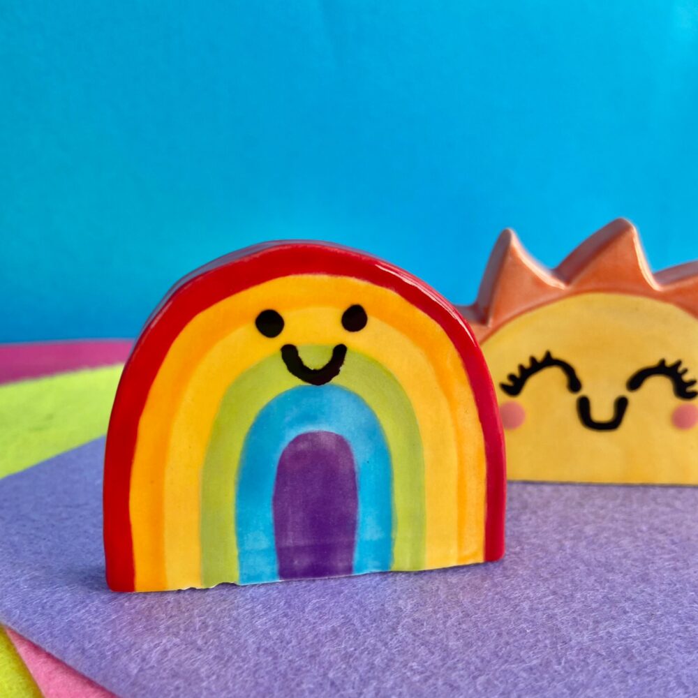 Happy Rainbow Ornament by Tiny Sunshine Shop