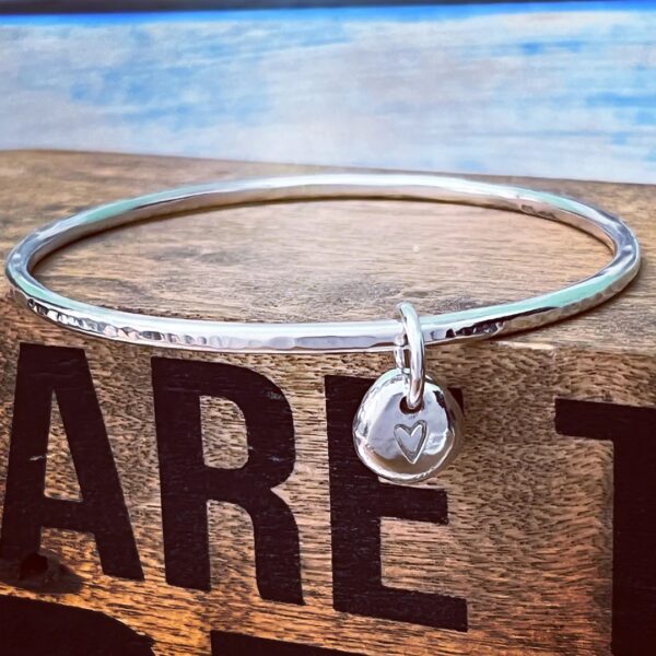 Bangle with recycled nugget charm