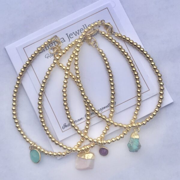 Gold vermeil and amazonite