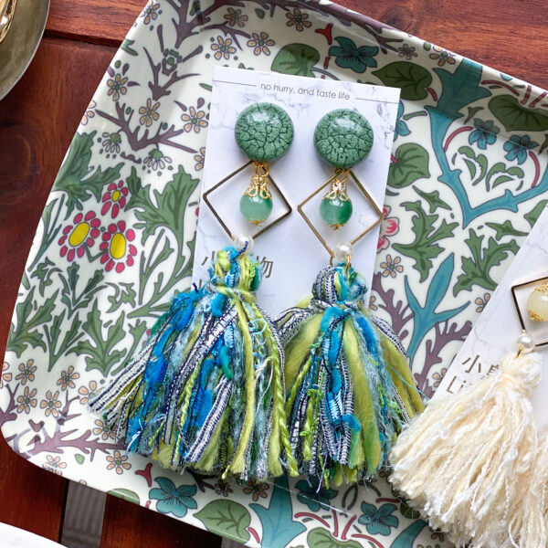 Original Tassels Earrings in green colour