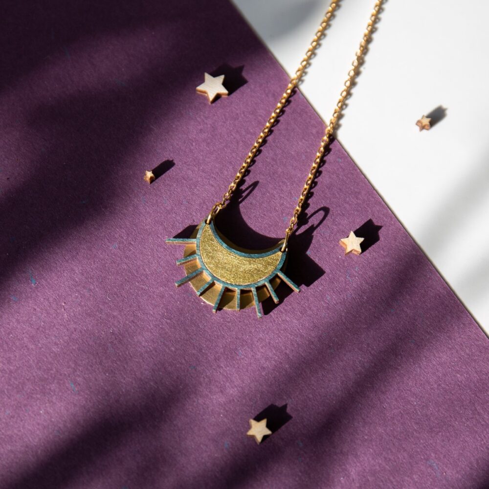 Peach Plot Celestial Sun Necklace