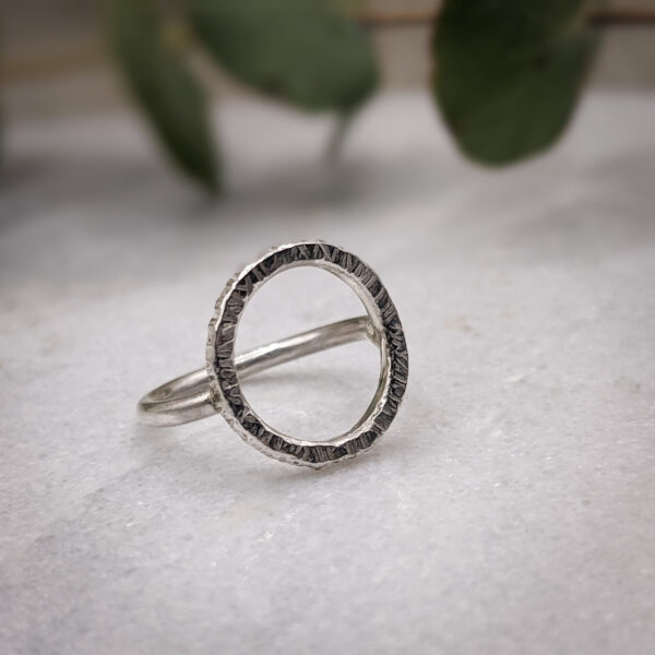 Textured Circle Ring