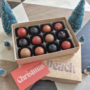 tempered Peach 12 Christmas Chocolates
