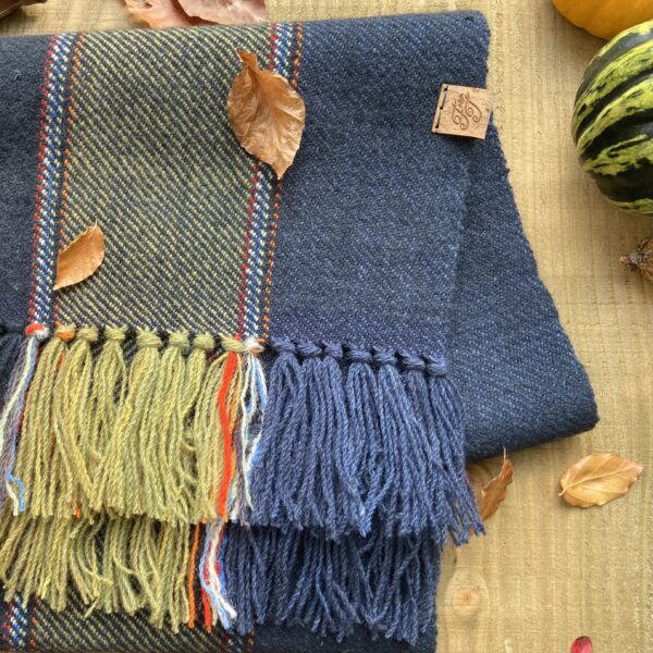 Fruitbat Textiles, Hand Dyed & Woven British Wool Scarf
