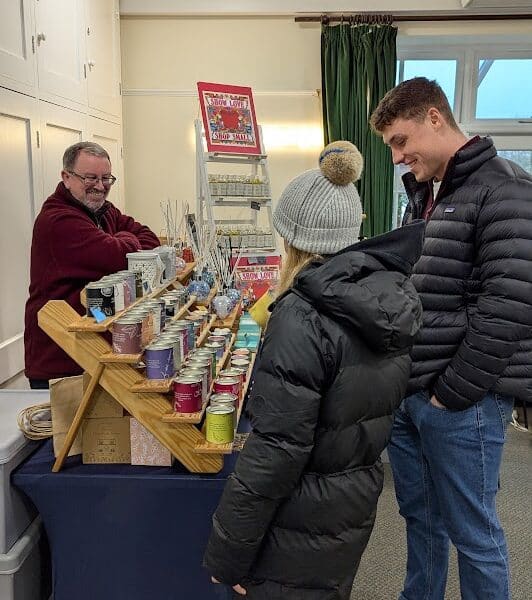Selling candles at Stockbridge Makers Market