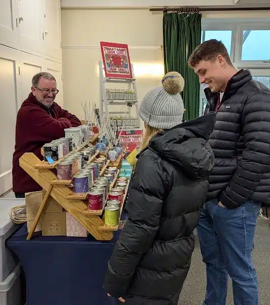 Selling candles at Stockbridge Makers Market