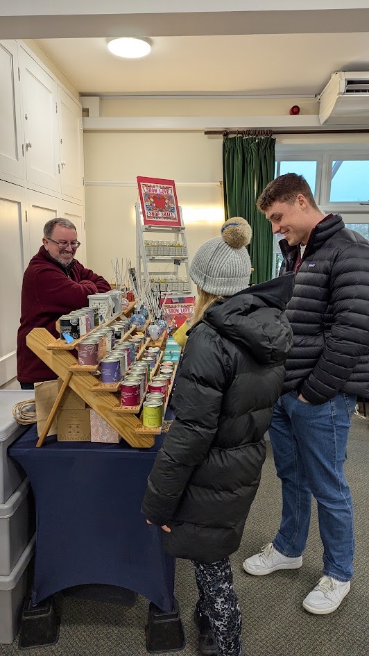 Selling candles at Stockbridge Makers Market