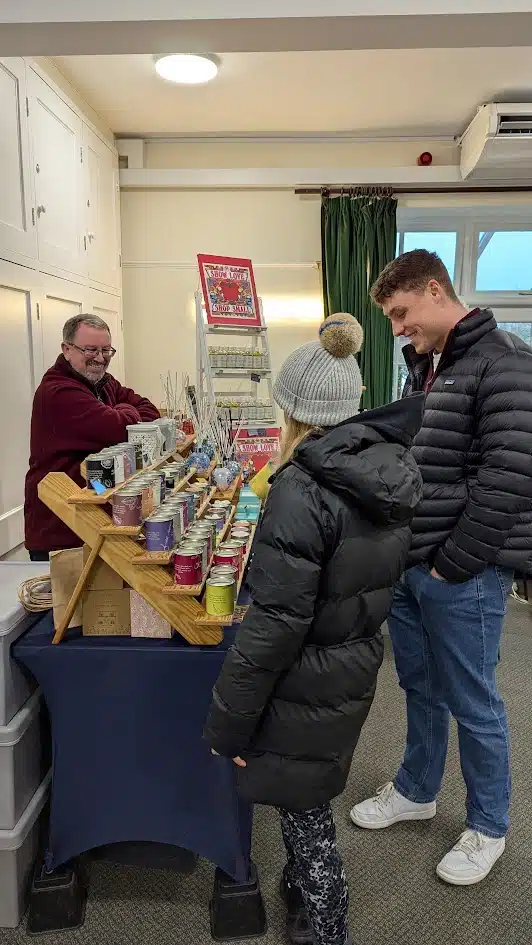 Selling candles at Stockbridge Makers Market