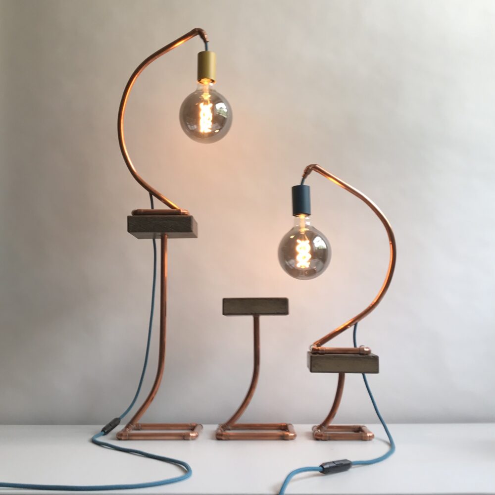 table lamps on stands - Phil Cook Designs