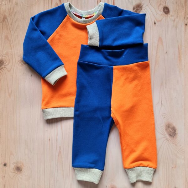Simpson + C - Bru sweater and joggers. Irn Bru inspired colours. Baby and children's.