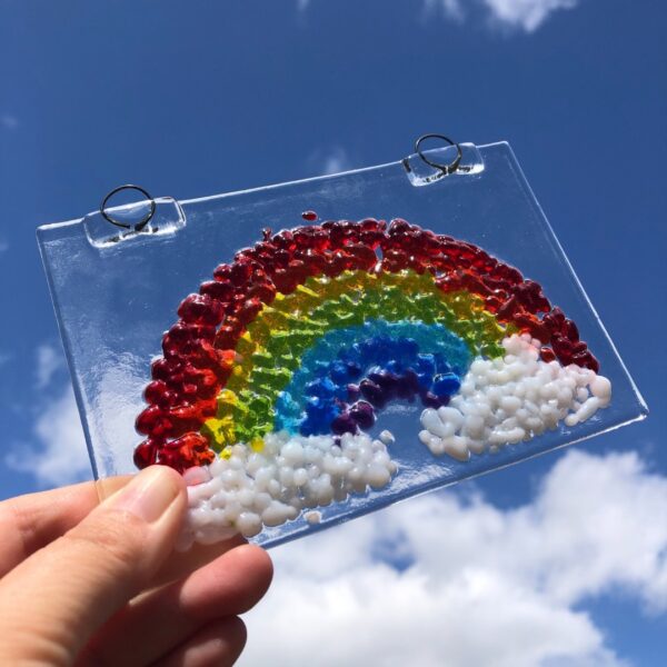 Make at home fused glass rainbow light catcher kit by Heartwood Glass