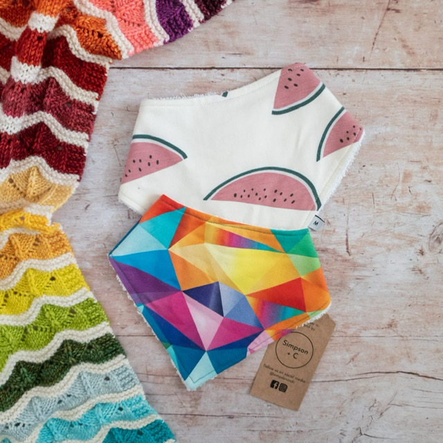 Simpson + C - Baby Dribble Bibs rainbow and watermelons