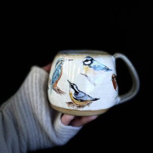 handmade bird mug by Lindy Garner Ceramics